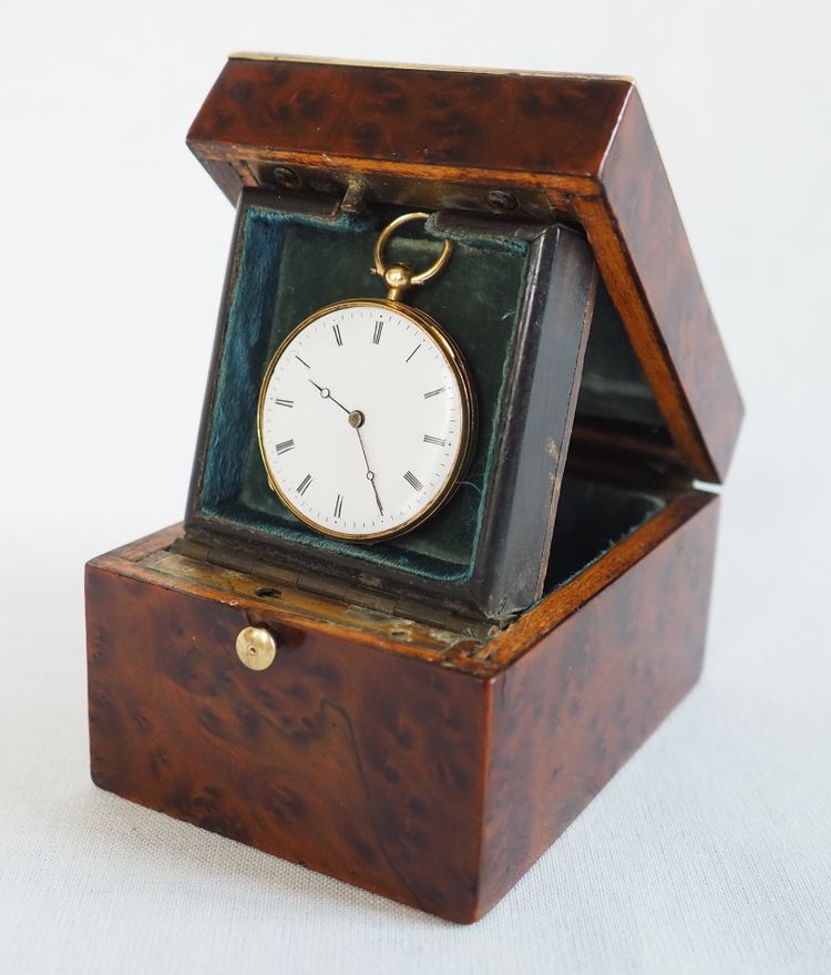 Cassa per orologio intarsiata d'epoca Napoleone III