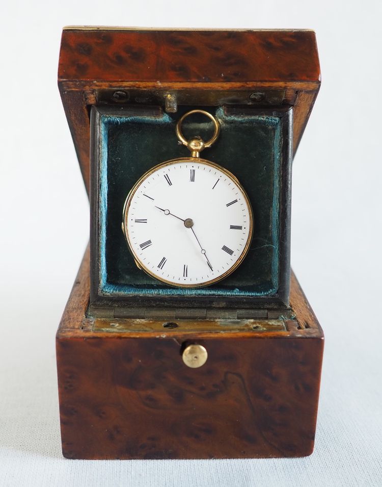 Cassa per orologio intarsiata d'epoca Napoleone III