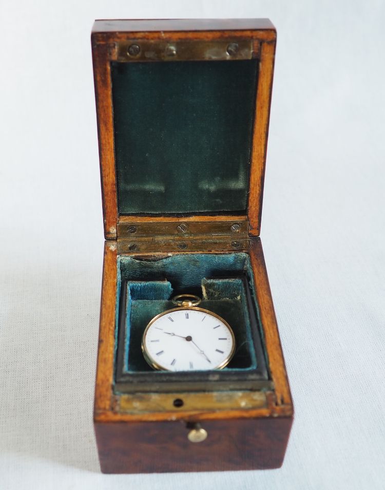 Cassa per orologio intarsiata d'epoca Napoleone III