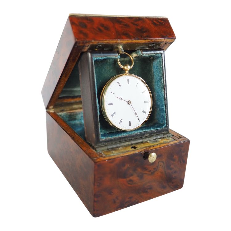 Cassa per orologio intarsiata d'epoca Napoleone III