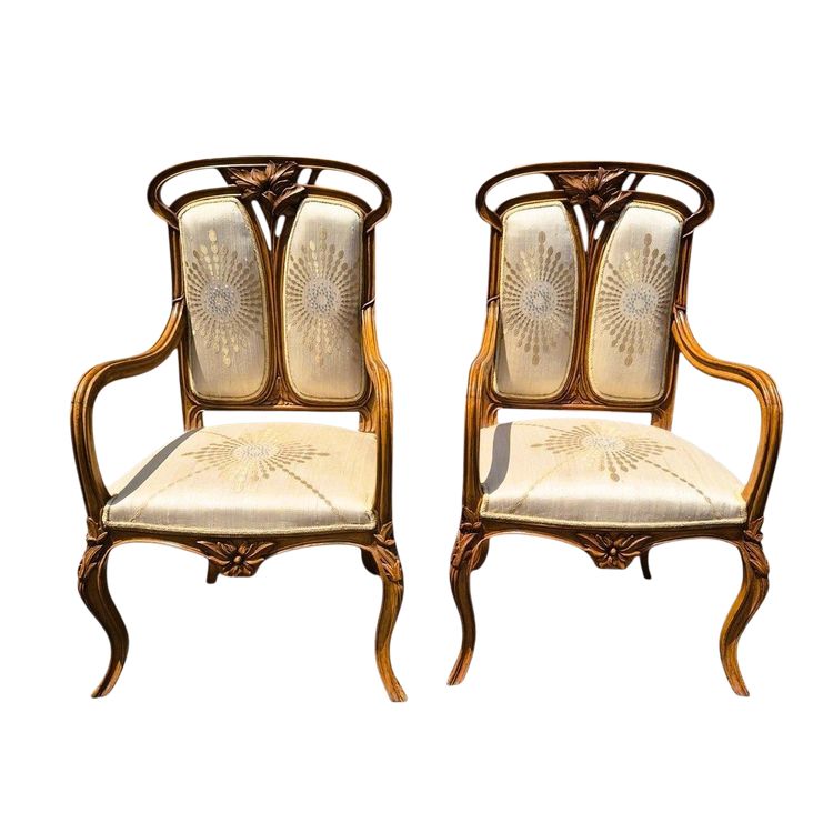 Paire de fauteuils art nouveau, début XXème siècle