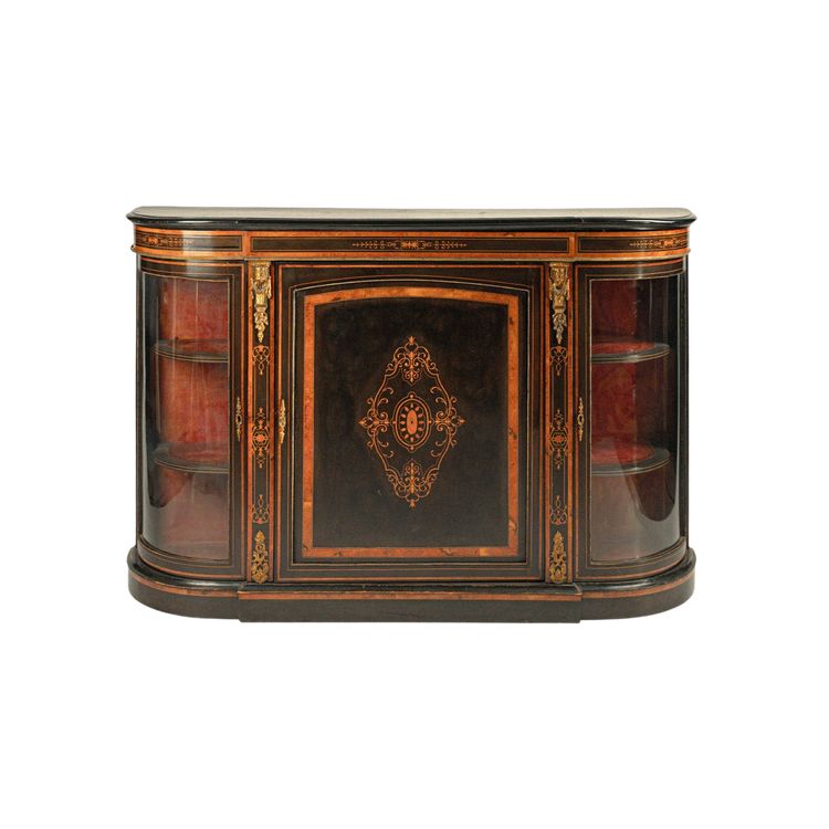 Buffet en bois ébonisé et incrusté, Angleterre, XIXe siècle