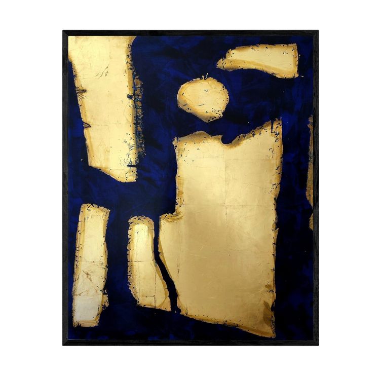 Grand tableau abstrait feuille d'or 