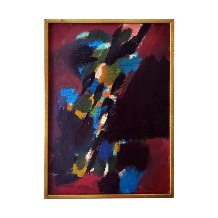 huile sur toile abstraite Pierre Fulcrand 1914 2004 abstraction lyrique Montpellier