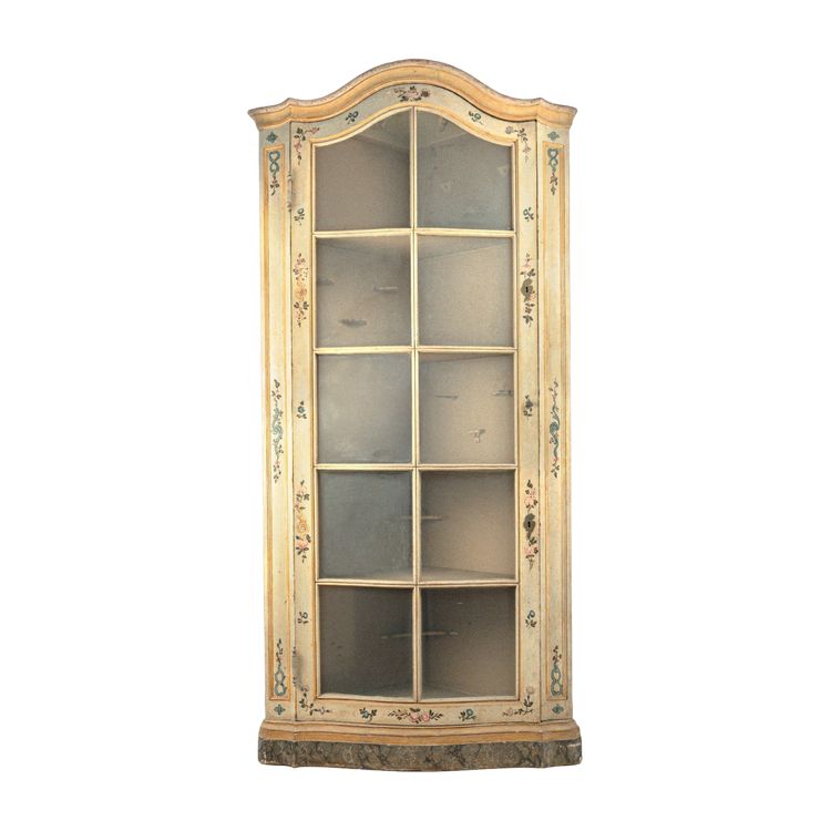 Large corner cabinet in lacquered wood, Genoa, 18th century