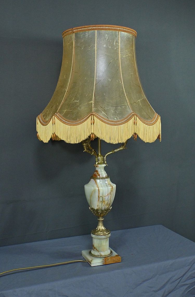 Bedeutende Lampe aus Onyx und Bronze, Stil Louis XVI - 20.