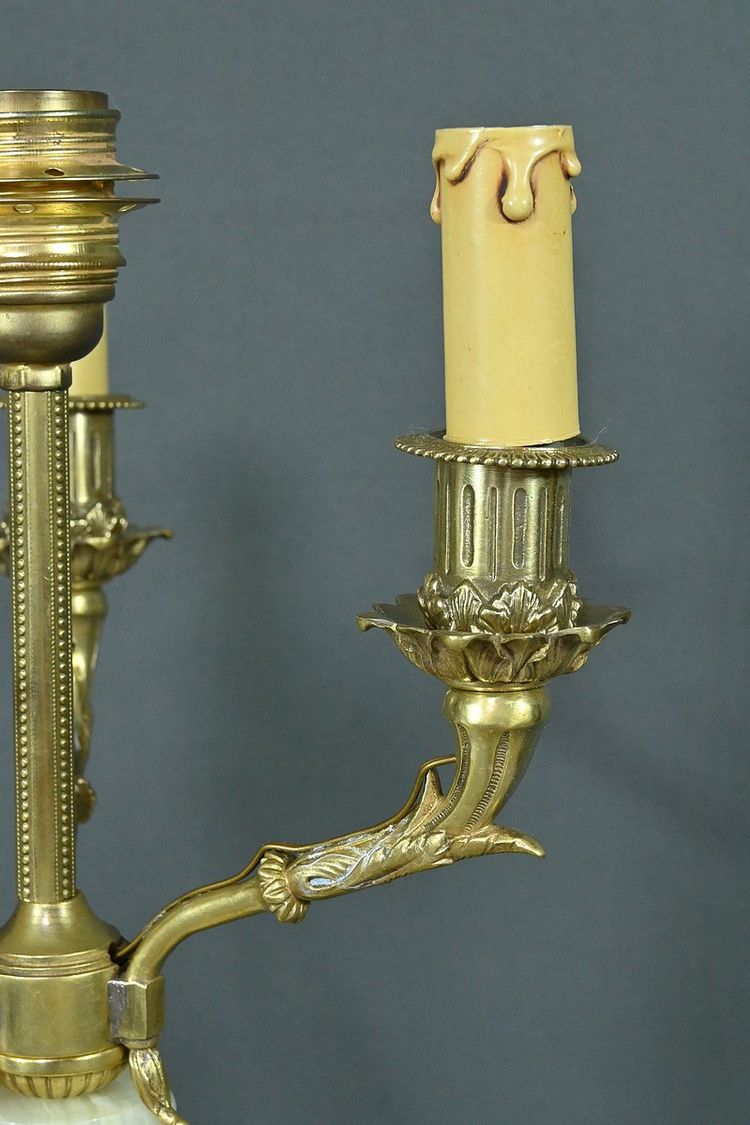 Bedeutende Lampe aus Onyx und Bronze, Stil Louis XVI - 20.