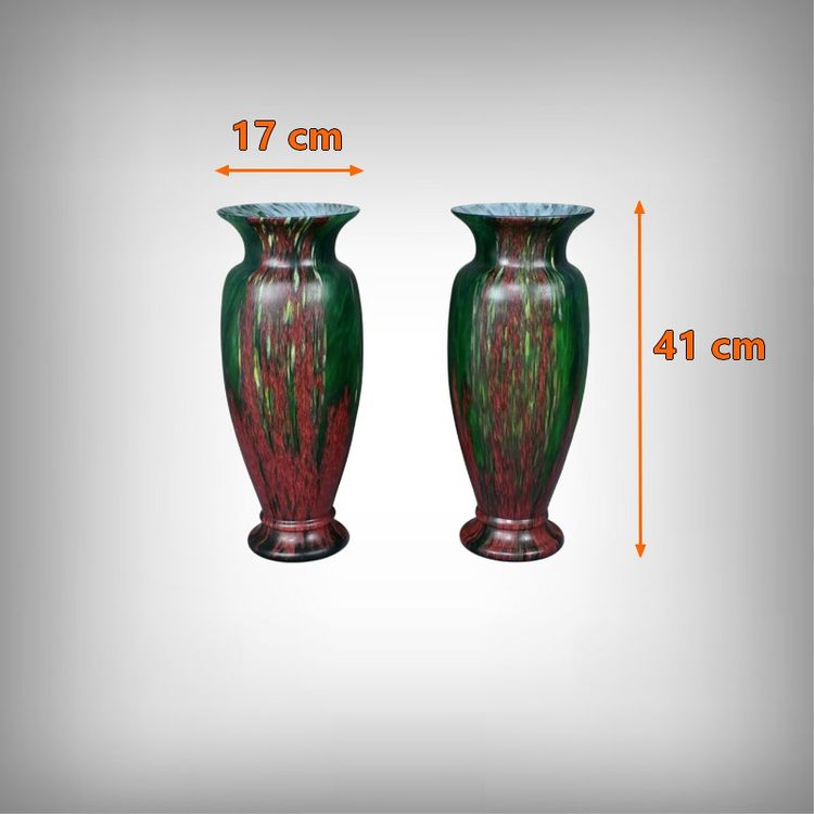 Pair of Pate de Verre Vases - Mid 20th century