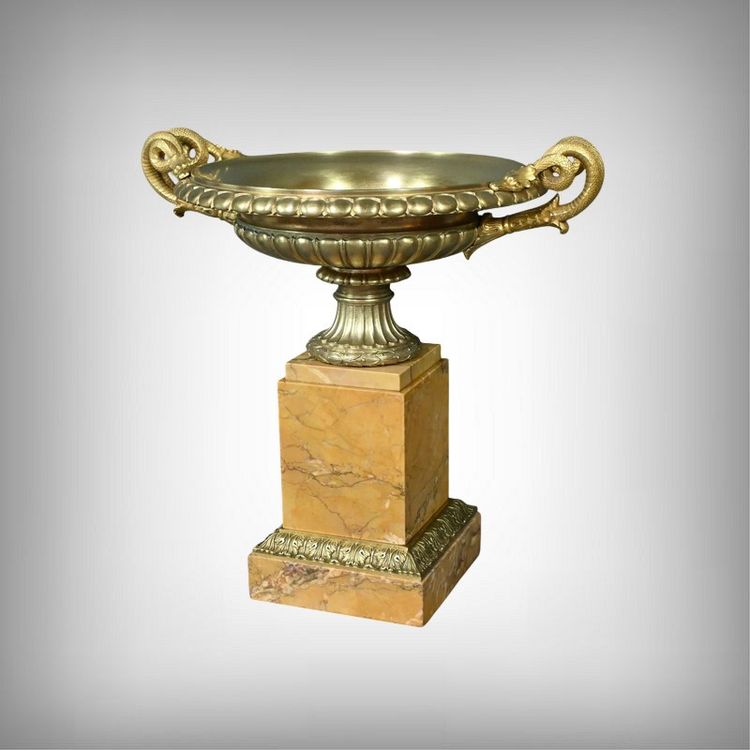 Große Schale aus Bronze und Marmor, Epoche Empire - Anfang 19.