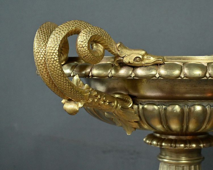 Große Schale aus Bronze und Marmor, Epoche Empire - Anfang 19.