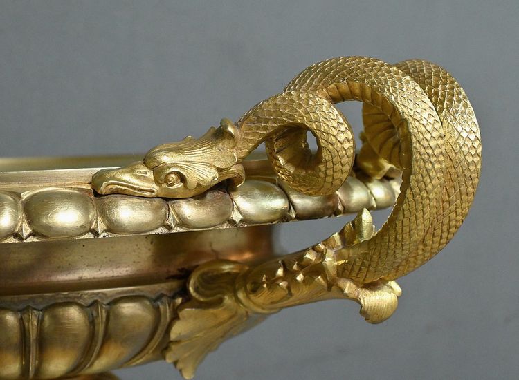Große Schale aus Bronze und Marmor, Epoche Empire - Anfang 19.