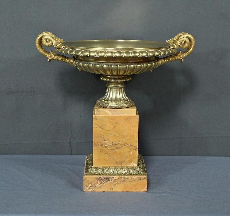 Große Schale aus Bronze und Marmor, Epoche Empire - Anfang 19.