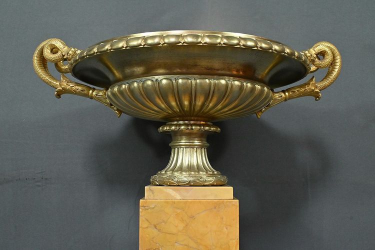 Große Schale aus Bronze und Marmor, Epoche Empire - Anfang 19.