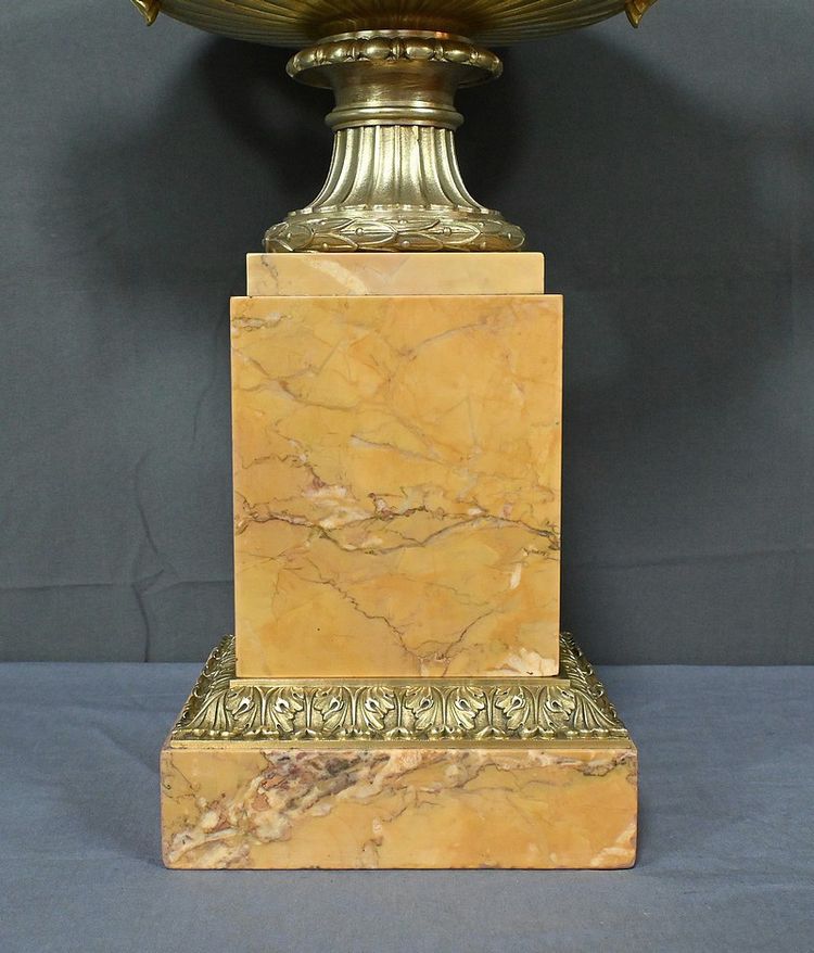 Große Schale aus Bronze und Marmor, Epoche Empire - Anfang 19.