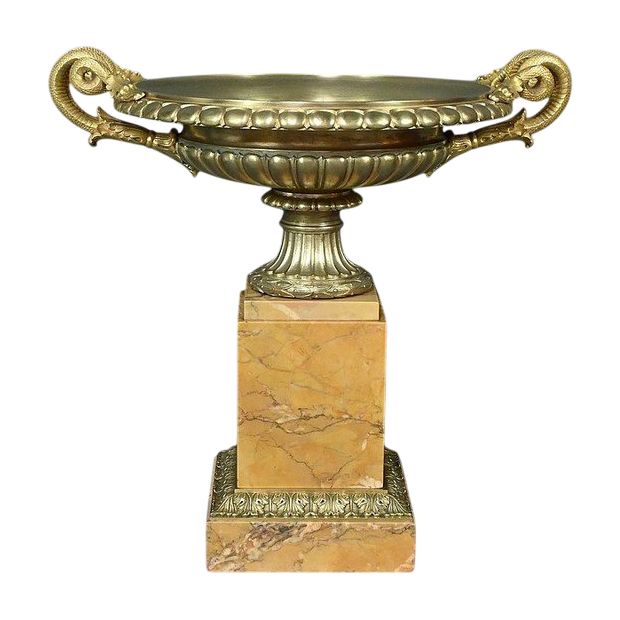Große Schale aus Bronze und Marmor, Epoche Empire - Anfang 19.