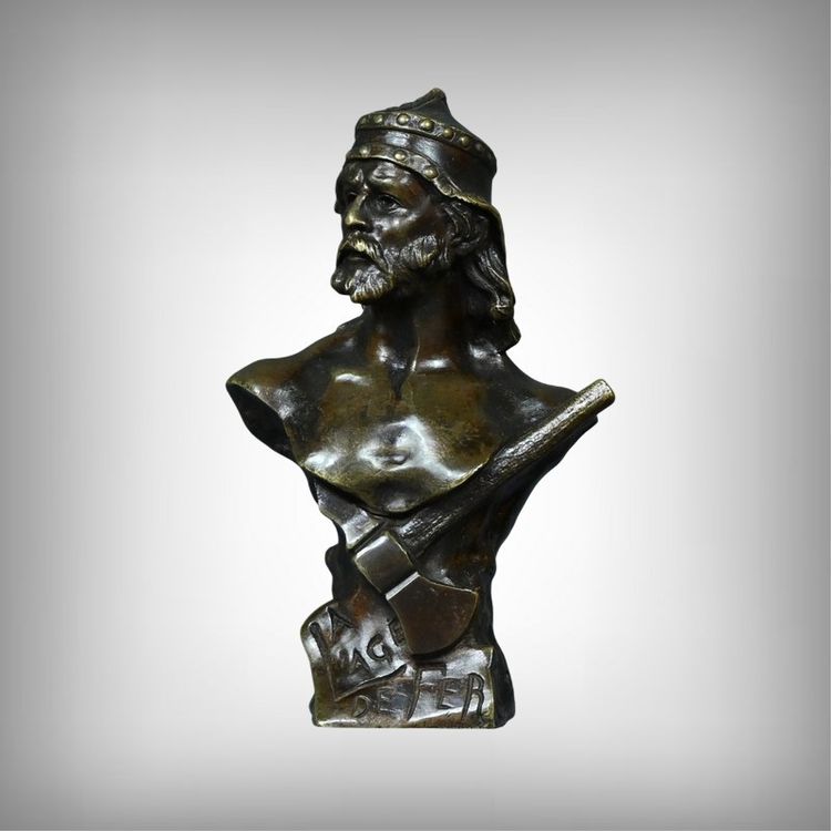 Paar Bronzebüsten "Steinzeit & Eisenzeit" signiert J. Garnier - Ende 19.