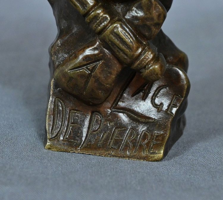 Paar Bronzebüsten "Steinzeit & Eisenzeit" signiert J. Garnier - Ende 19.