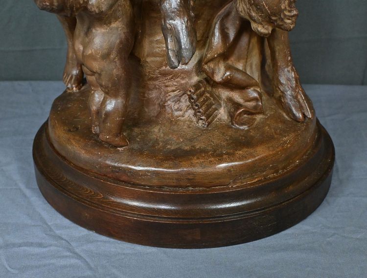 Terrakotta-Skulptur "Die Familie des Fauns" nach Clodion - Ende 19.