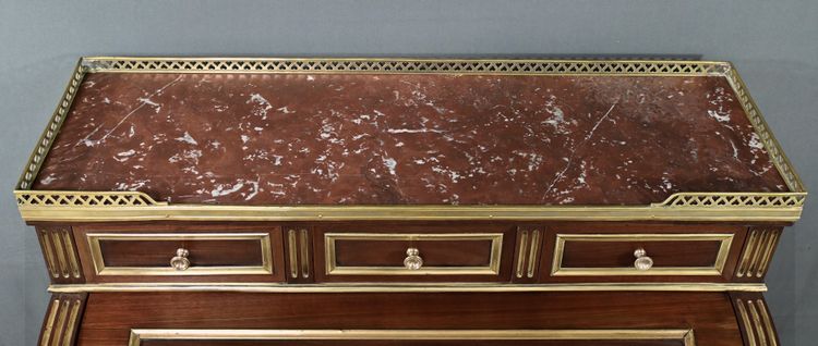 Small Mahogany Cylinder Desk, Louis XVI style - Mid-19th century
