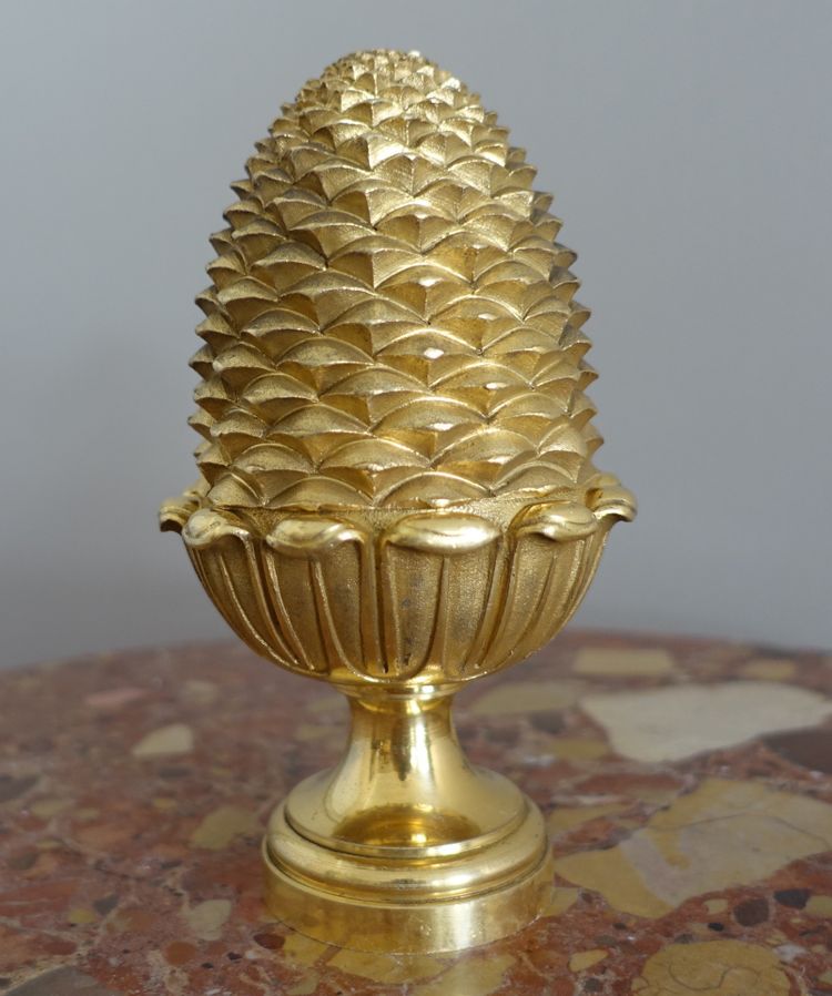Kugel eines Schlosstreppengeländers aus vergoldeter Bronze - Stil Louis XVI Empire - Maison Fontaine