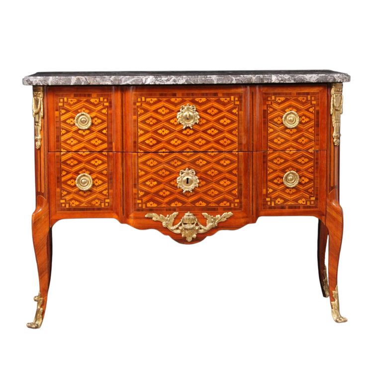 Commode en marqueterie d’époque transition, vers 1770