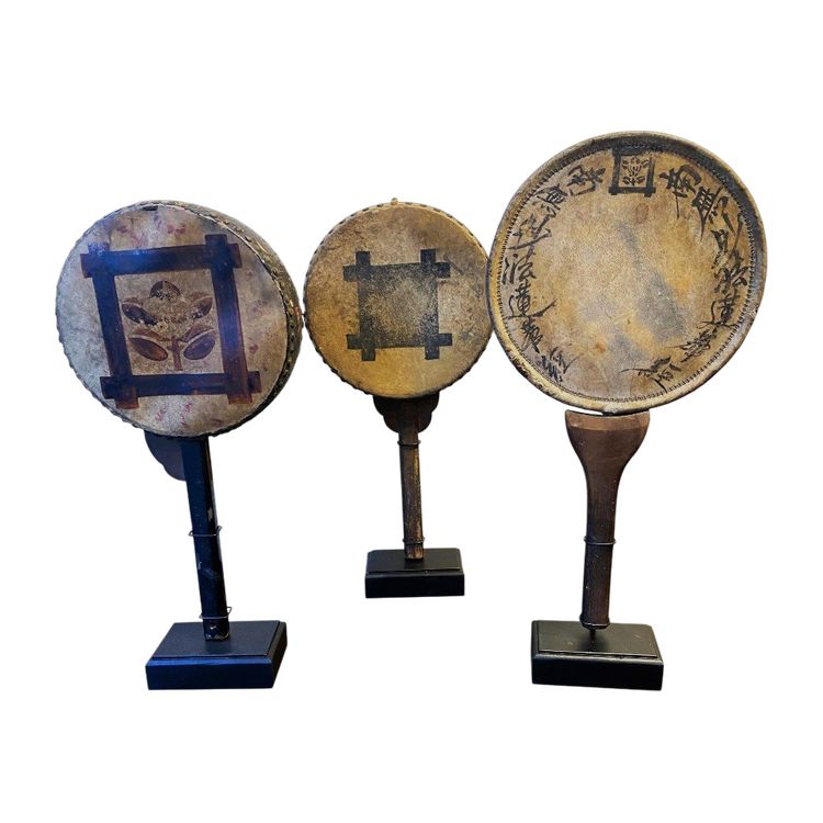 Ensemble De Tambour Japonais Antique  - Japon - XIXème Siècle