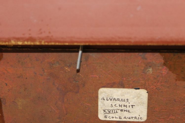 Huile sur cuivre signée A. Schmit école Autrichienne époque 18ème Moine en prière