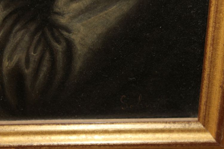 Huile sur cuivre signée A. Schmit école Autrichienne époque 18ème Moine en prière