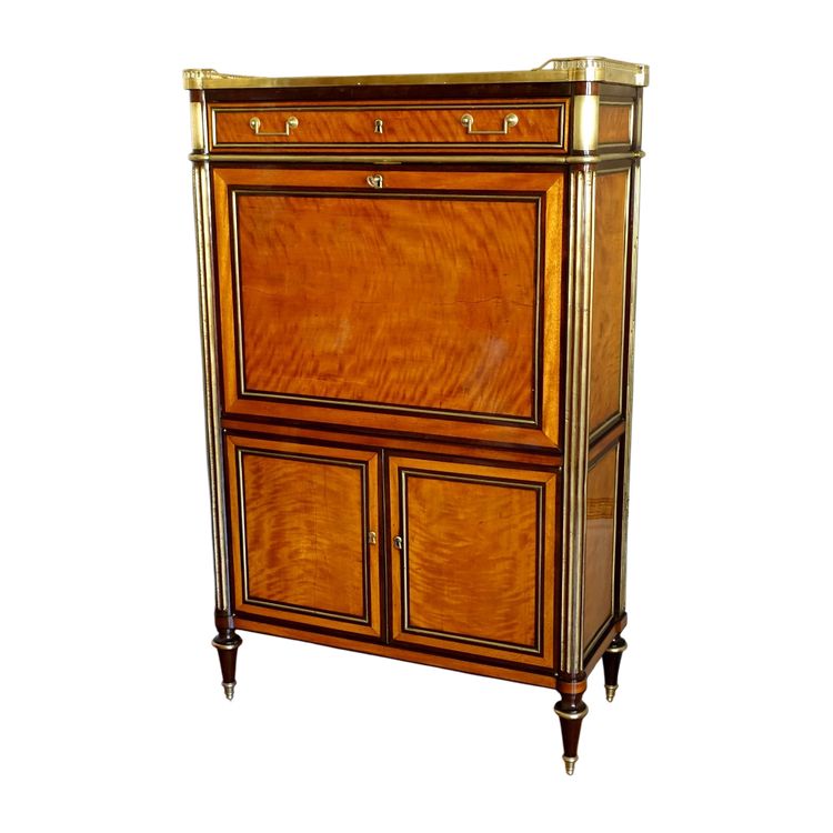 Sekretär aus Zitronenbaum und Amaranth aus der Zeit von Louis XVI - Ende 18.