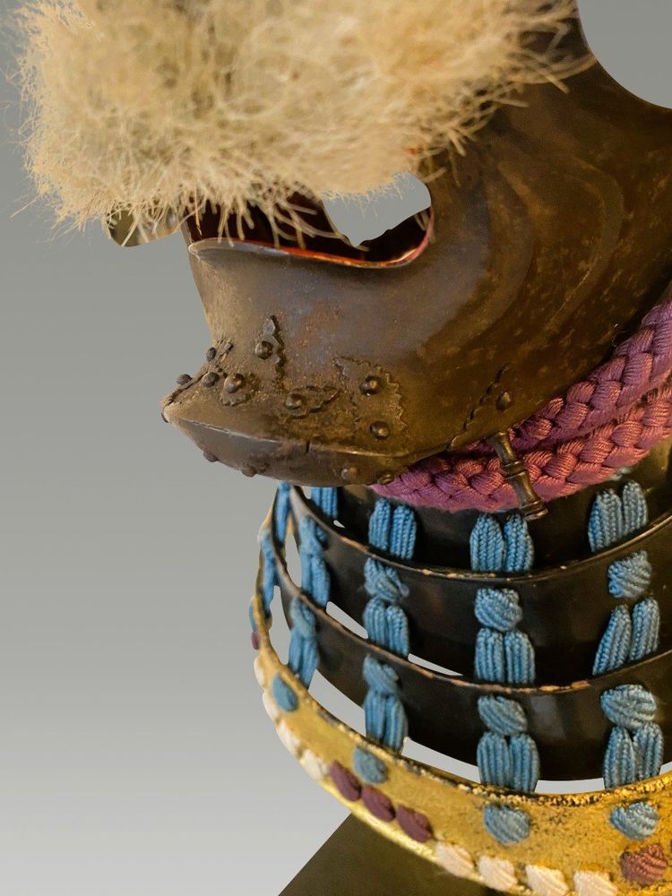 Ensemble Kabuto Suji Bachi de  samuraï Atelier Kaga Et  Mempo Atelier Myochin