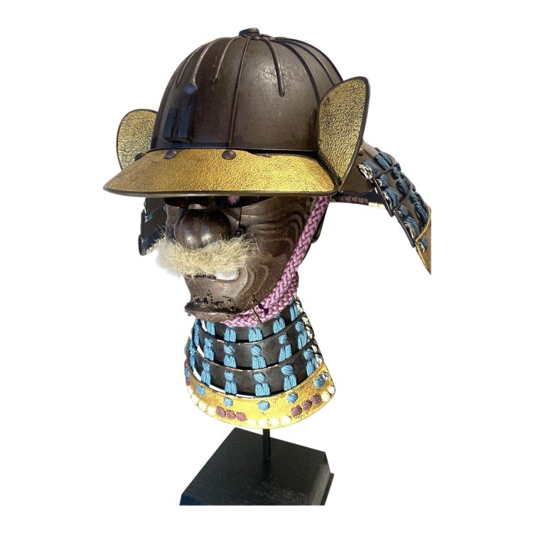 Ensemble Kabuto Suji Bachi de  samuraï Atelier Kaga Et  Mempo Atelier Myochin