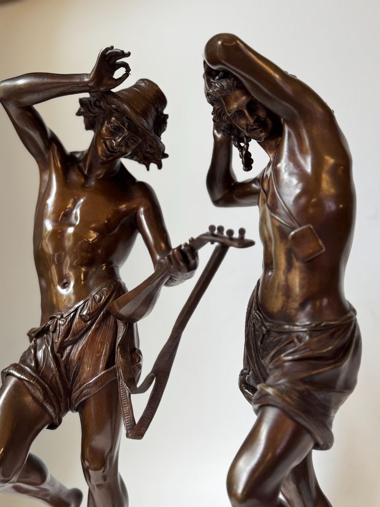 Pair of "Neapolitan Dancers" Carrier-Belleuse. Bronze sculptures