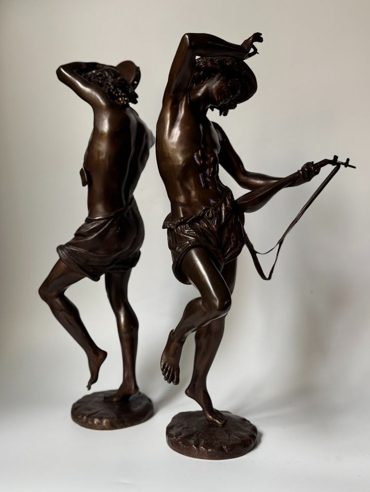 Pair of "Neapolitan Dancers" Carrier-Belleuse. Bronze sculptures