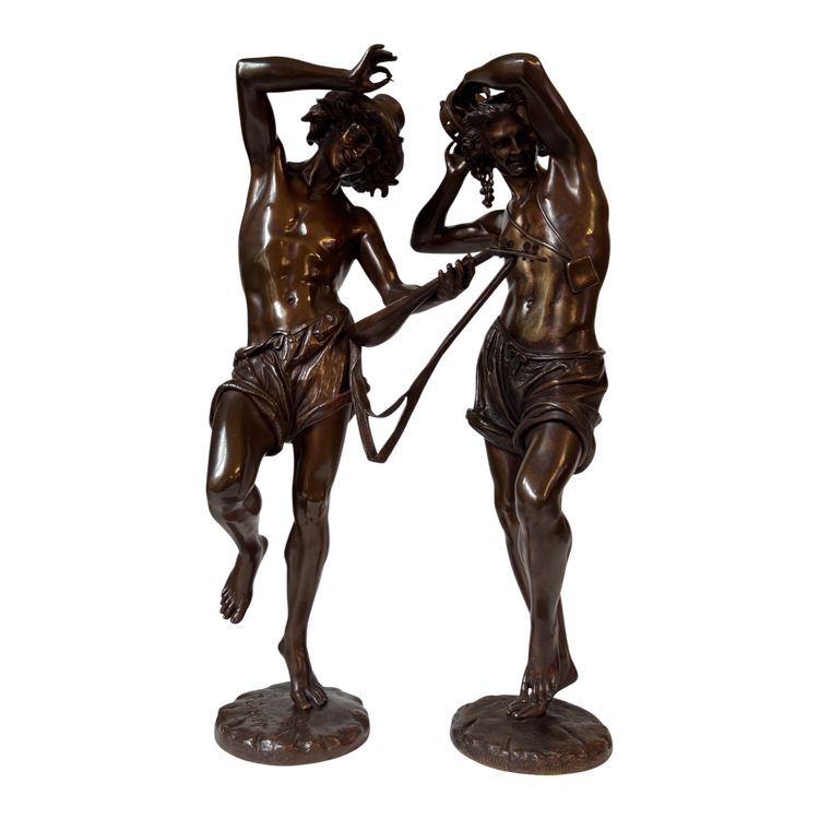 Pair of "Neapolitan Dancers" Carrier-Belleuse. Bronze sculptures