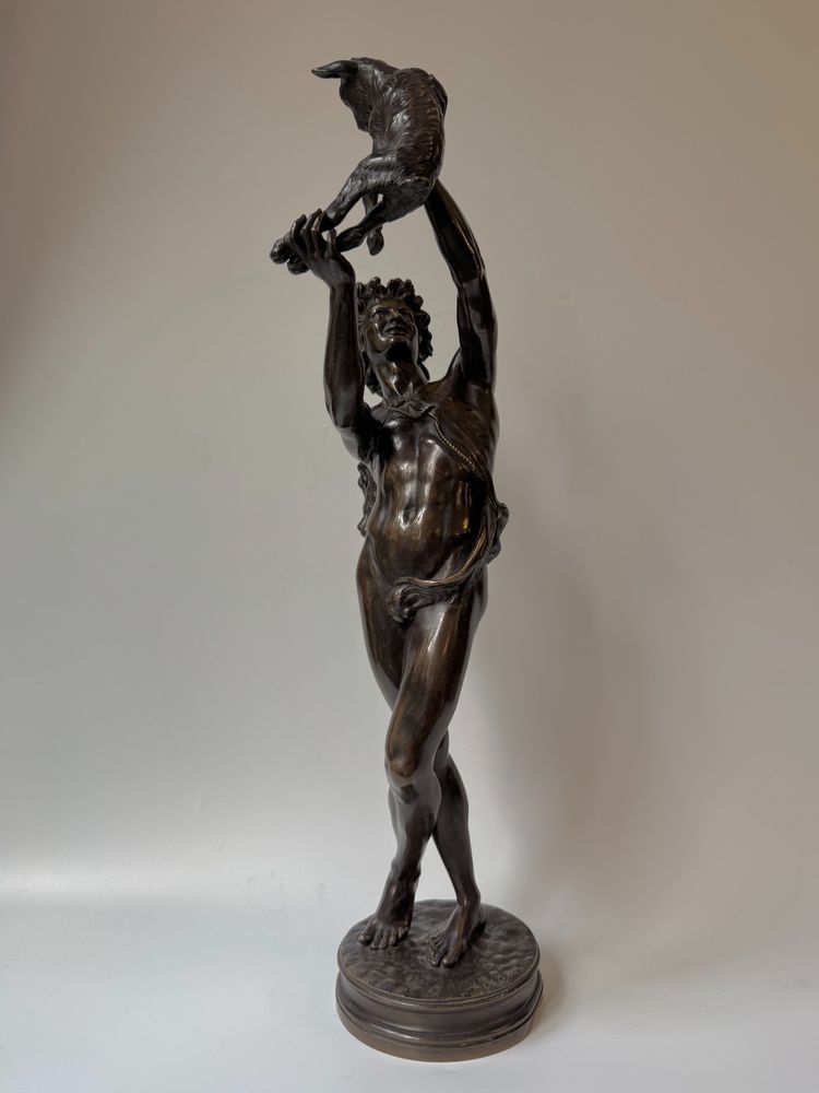 Bronze sculpture "Faune au chevreau" signed GUMERY Rome