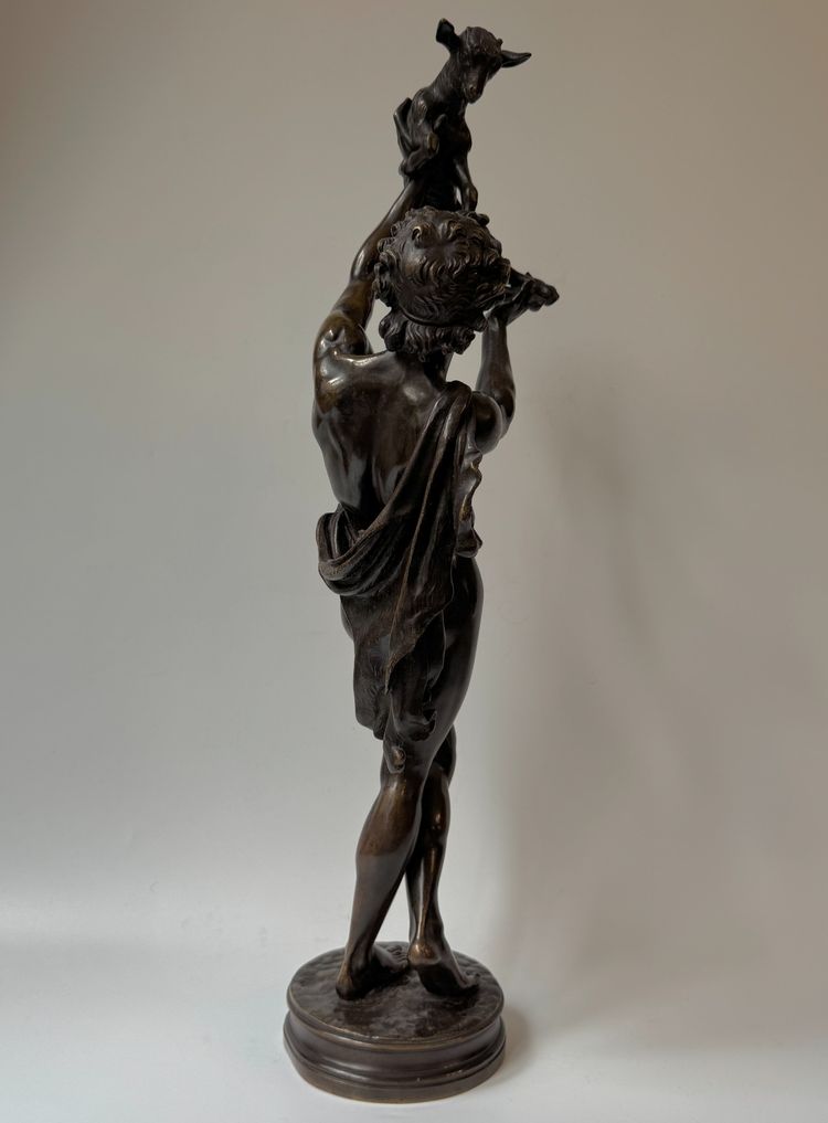 Bronze sculpture "Faune au chevreau" signed GUMERY Rome