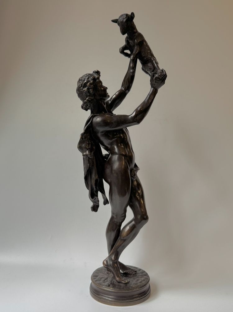 Bronze sculpture "Faune au chevreau" signed GUMERY Rome