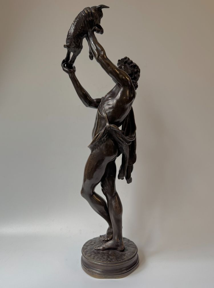 Bronze sculpture "Faune au chevreau" signed GUMERY Rome