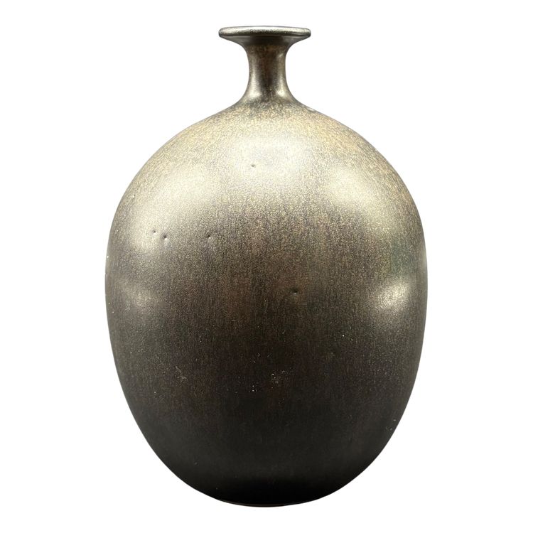 VASE AUS EMAILLIERTEM STEINZEUG