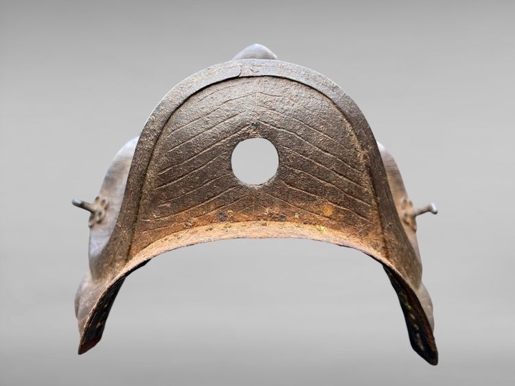 Maschera da samurai Mempo in ferro battuto - Inizio del periodo Edo (1603 - 1868).