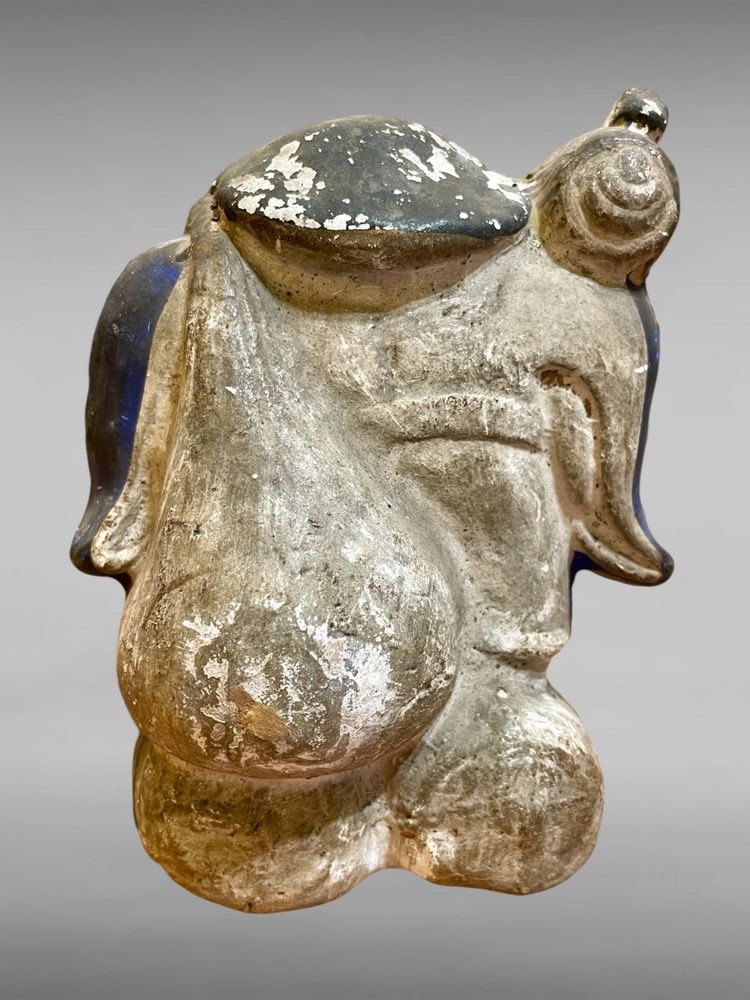 Set di quattro statuette in argilla policroma Tsuchi Ningyo - periodo Edo (1603-1868).