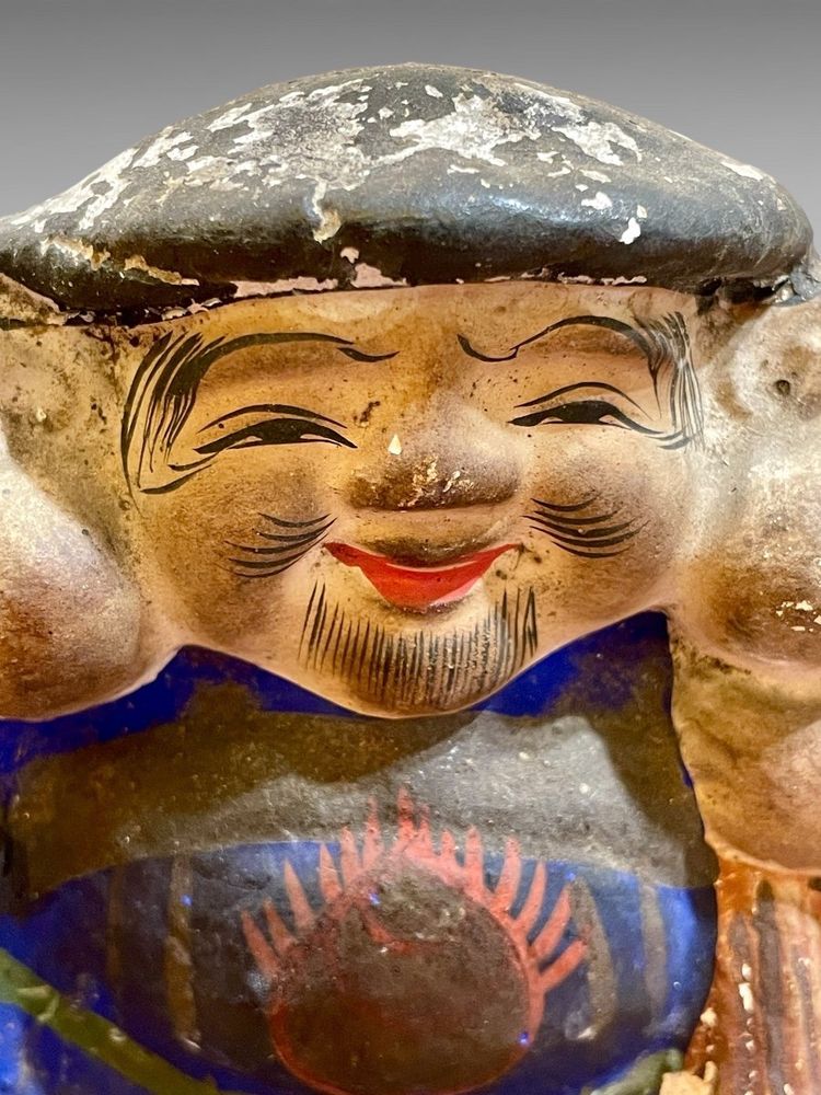 Set di quattro statuette in argilla policroma Tsuchi Ningyo - periodo Edo (1603-1868).