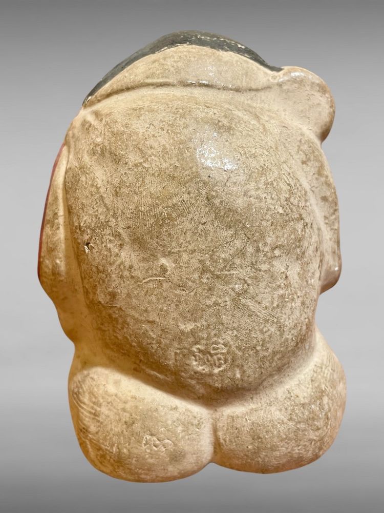Set di quattro statuette in argilla policroma Tsuchi Ningyo - periodo Edo (1603-1868).