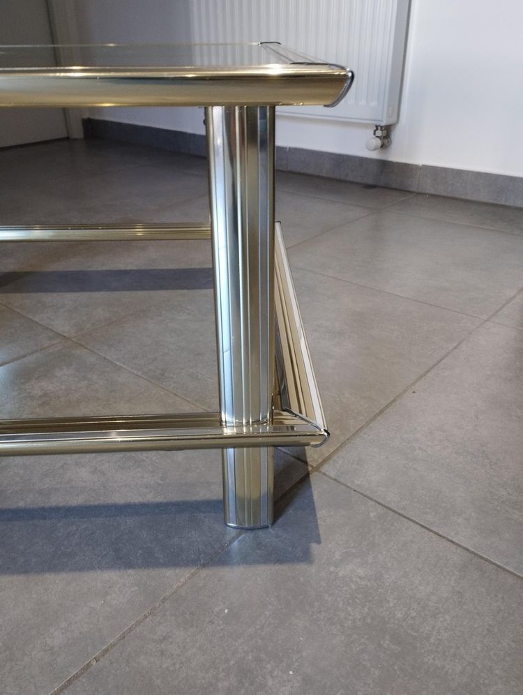Two-tone designer coffee table, attributed to Lancel