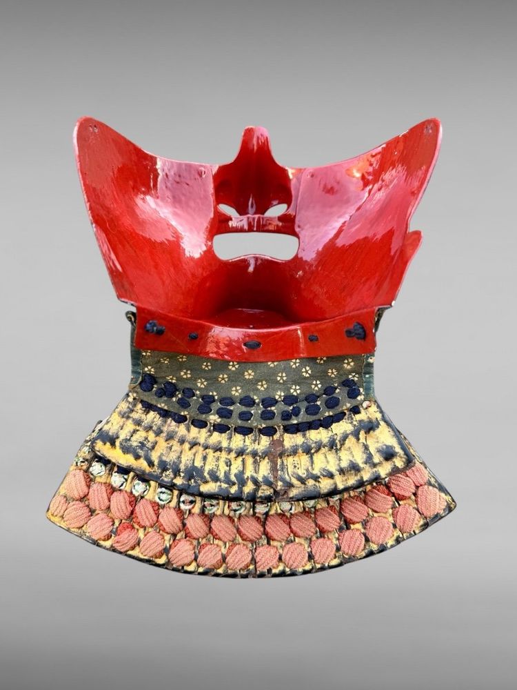 Samurai-Halbmaske Mempo Ryubu Aus Schmiedeeisen - Edo-Zeit (1603 - 1868).