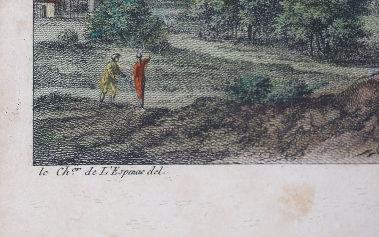 Paar gerahmte optische Ansichten XVIII. Jahrhundert