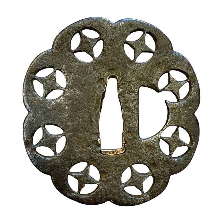 Tsuba Jû-mokkô Gata En Fer Forgé - Période Edo (1603-1868).
