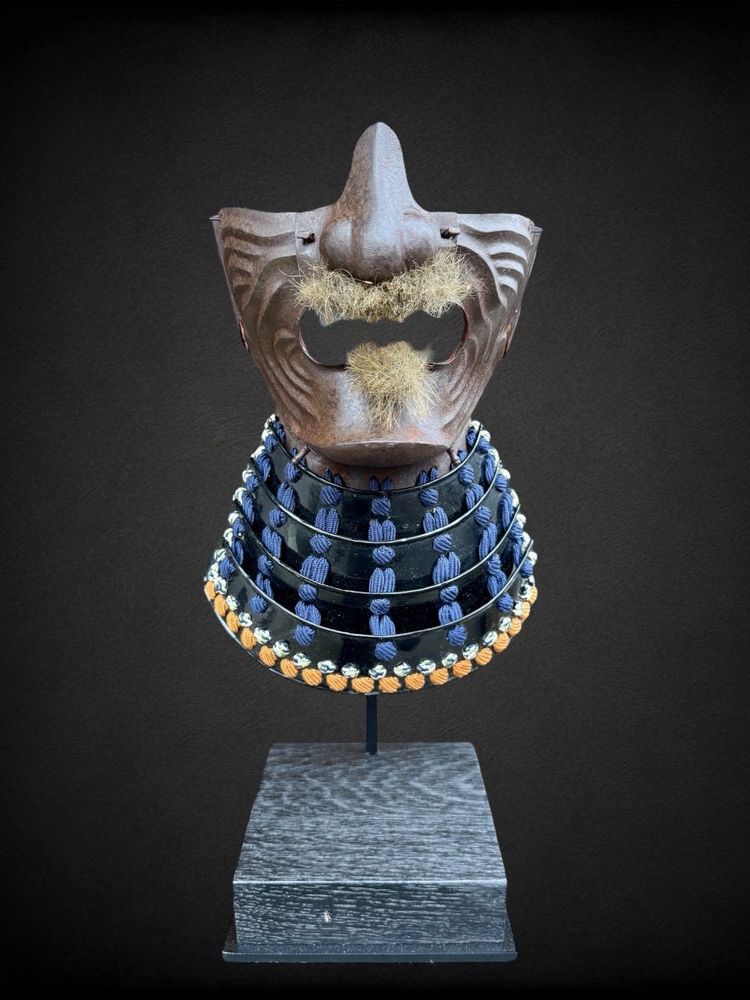 Demi Masque De Samuraï Mempo En Fer Forgé - Période Edo (1603 - 1868).
