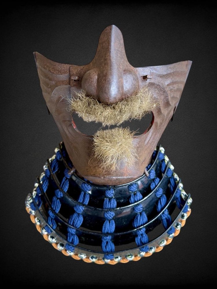 Demi Masque De Samuraï Mempo En Fer Forgé - Période Edo (1603 - 1868).