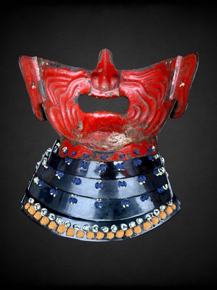 Demi Masque De Samuraï Mempo En Fer Forgé - Période Edo (1603 - 1868).
